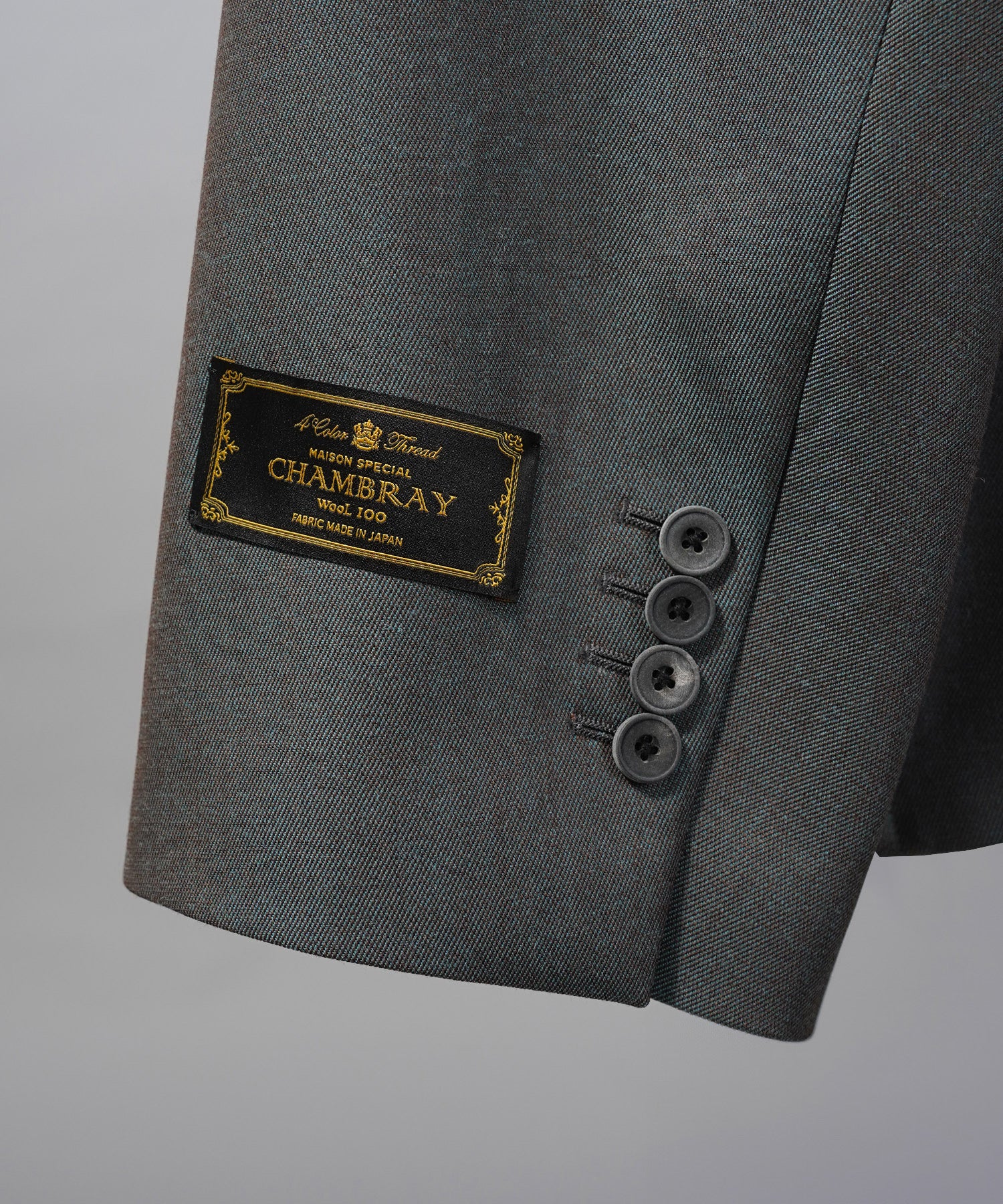 4 Colors Chambray Washable Wool Prime-Over Peaked Lapel Double Breasted Jacket