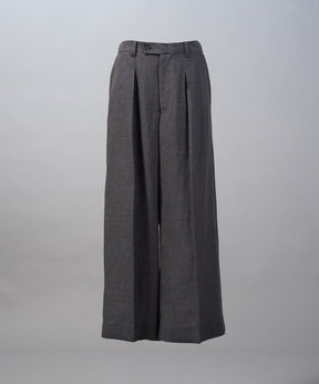 【26SS PRE-ORDER】Mix Linen One-tuck Prime-Wide Baggy Slacks