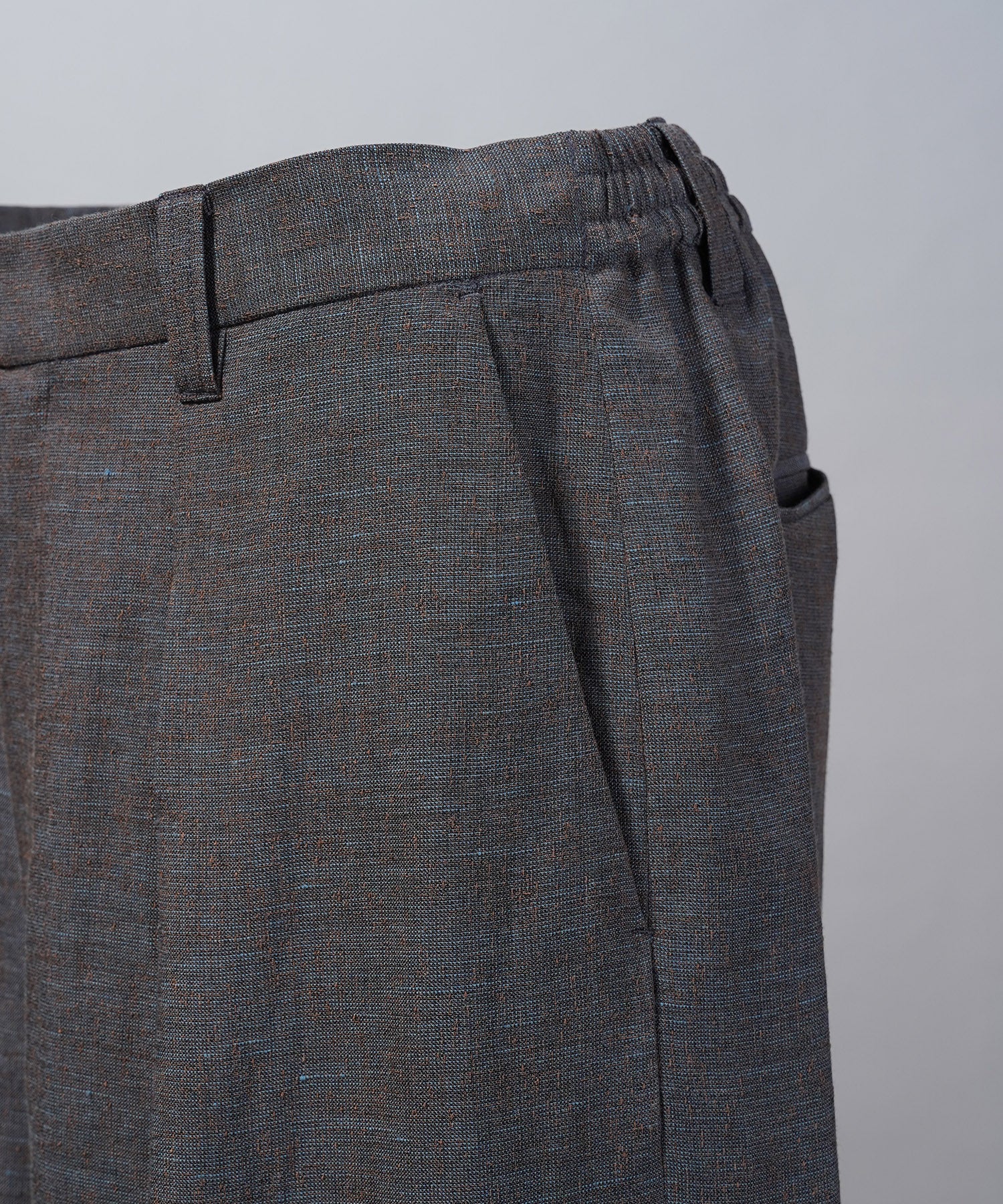 【26SS PRE-ORDER】Mix Linen One-tuck Prime-Wide Baggy Slacks