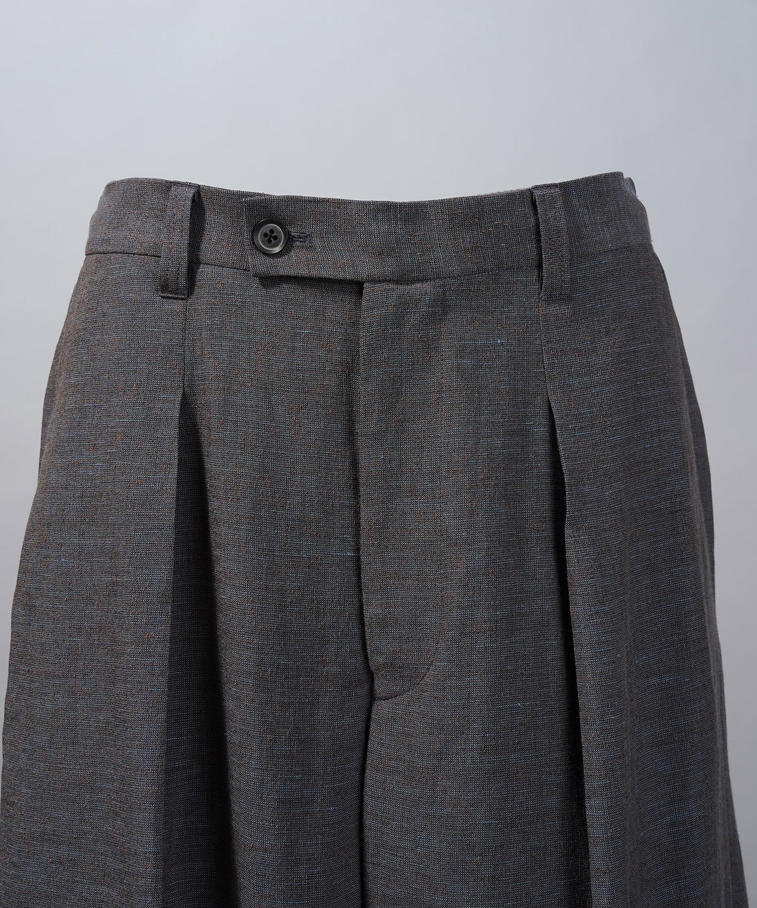 【26SS PRE-ORDER】Mix Linen One-tuck Prime-Wide Baggy Slacks