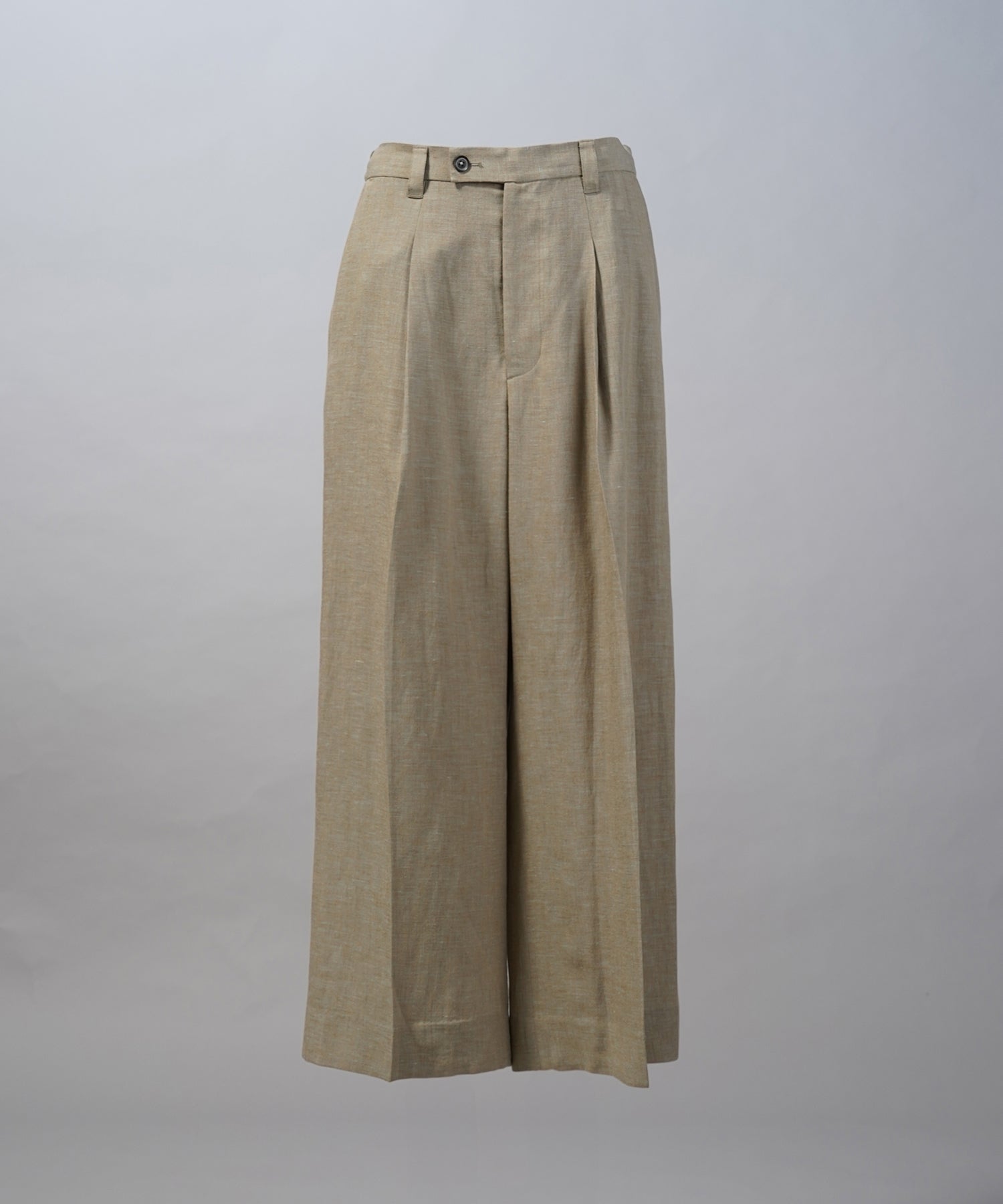 【26SS PRE-ORDER】Mix Linen One-tuck Prime-Wide Baggy Slacks