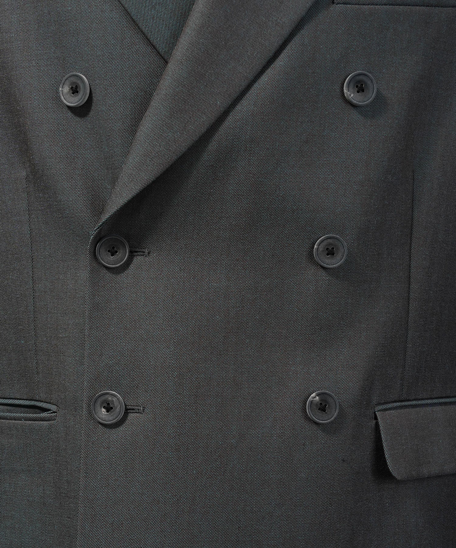 4 Colors Chambray Washable Wool Prime-Over Peaked Lapel Double Breasted Jacket