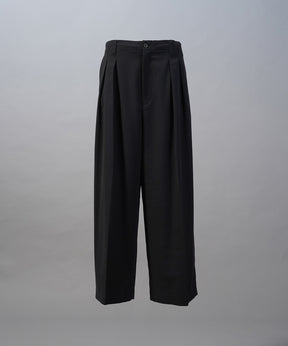 【26SS PRE-ORDER】Crispy Cross Calze Two-tuck Prime-Wide Slacks