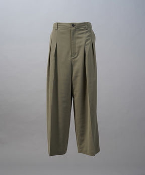 【26SS PRE-ORDER】Crispy Cross Calze Two-tuck Prime-Wide Slacks