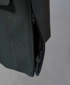 4 Colors Chambray Washable Wool Prime-Over Peaked Lapel Double Breasted Jacket