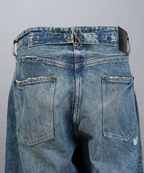 4 Colors Chambray Washable Wool Peaked Lapel Double Breasted Jacket