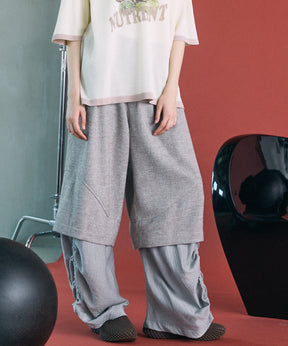 【26SS PRE-ORDER】Tweed Layered Prime-Wide Shirring Detail Pants