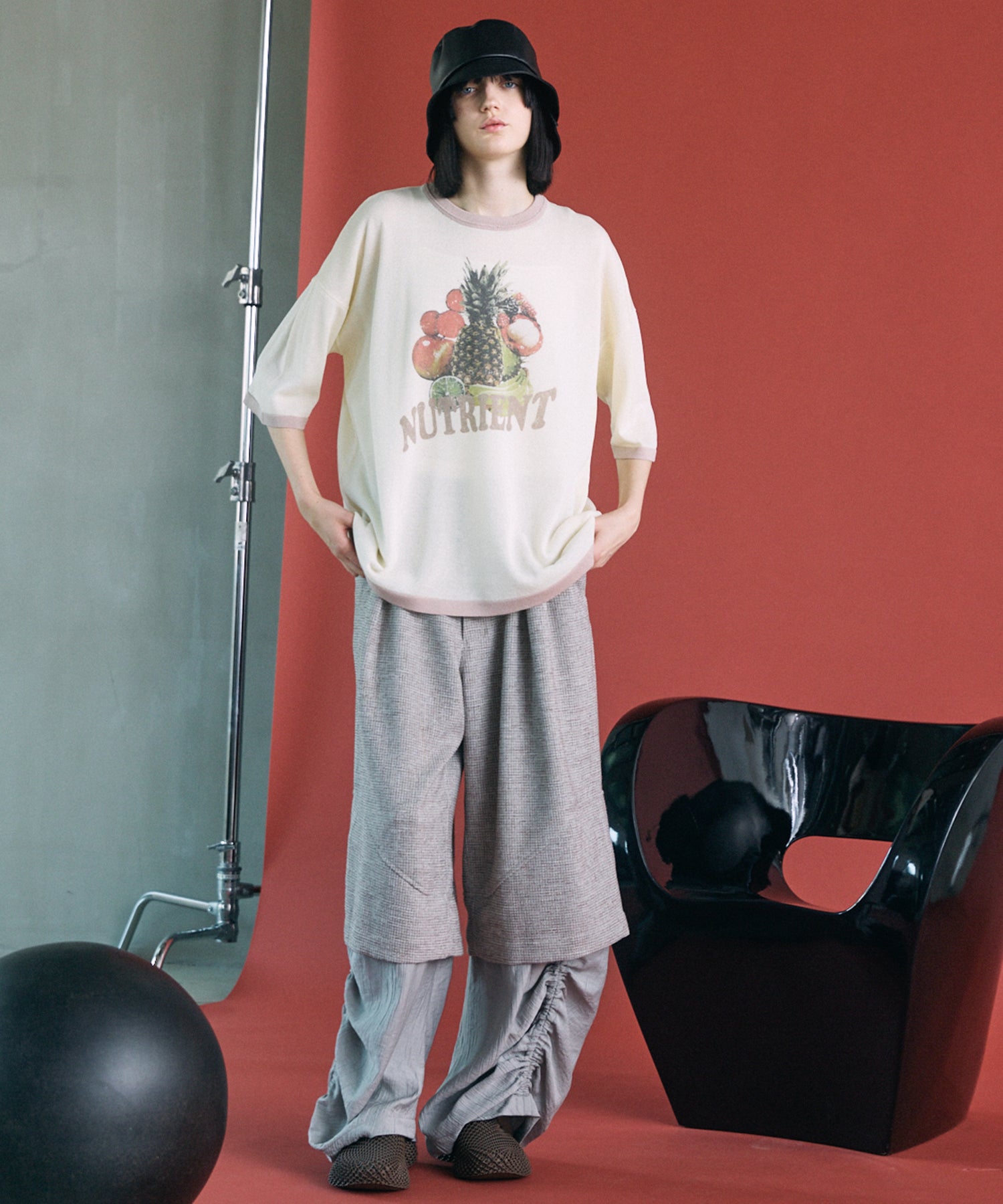 【26SS PRE-ORDER】Tweed Layered Prime-Wide Shirring Detail Pants