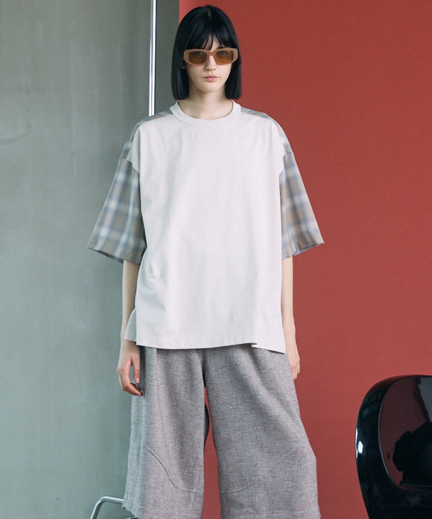 [26SS PRE-ORDER]Birdseye Jersey Mesh Prime-Over Henry Neck Short-sleeved T-shirt