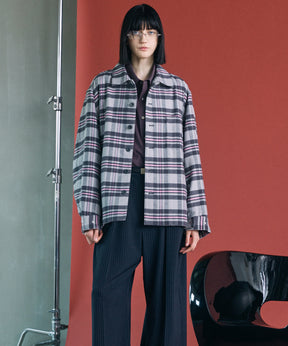 [26AW PRE-ORDER] [Italian dead stock fabric] Prime over regular collar shirt coat