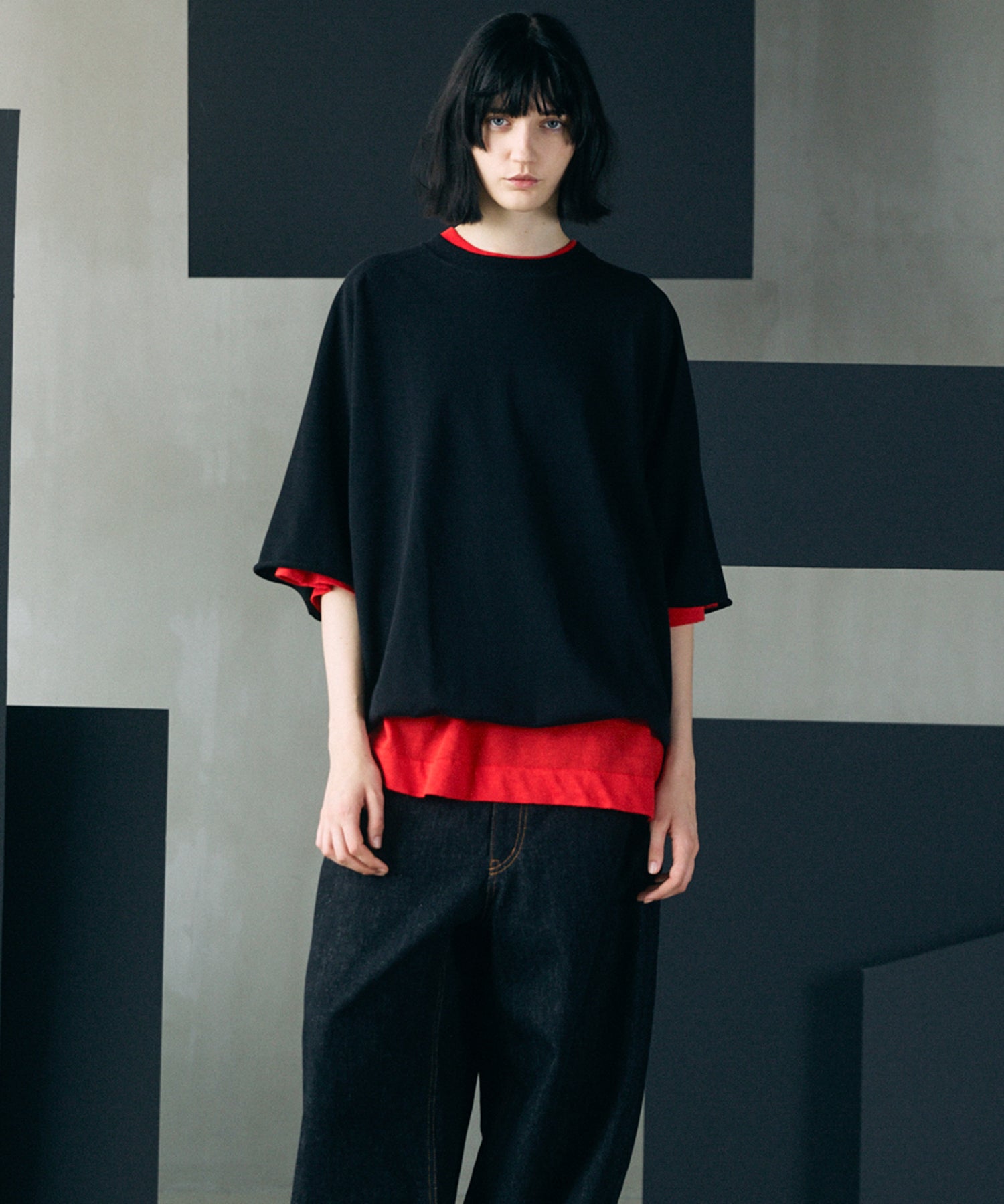 【26SS PRE-ORDER】Birdseye Jersey Mesh Prime-Over Henry Neck Short-sleeved T-shirt