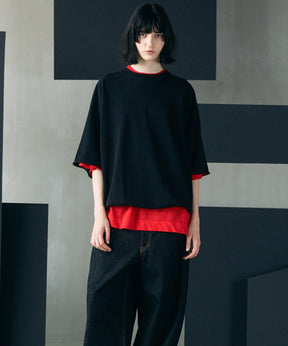 【26SS PRE-ORDER】Birdseye Jersey Mesh Prime-Over Henry Neck Short-sleeved T-shirt