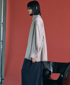 [Italian Dead Stock Fabric] Prime-Over Regular Collar Long Sleeve Shirt