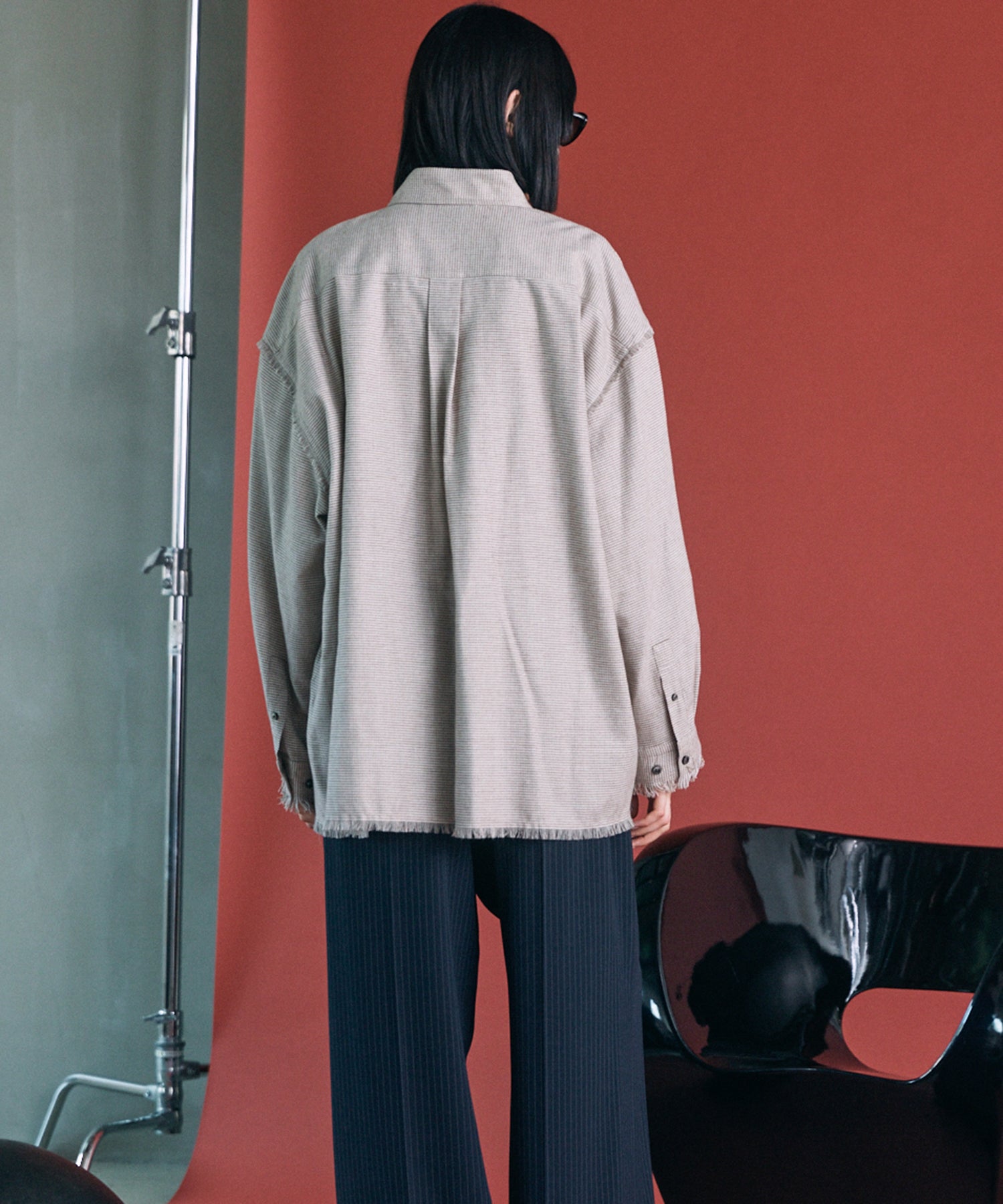 [Italian Dead Stock Fabric] Prime-Over Regular Collar Long Sleeve Shirt
