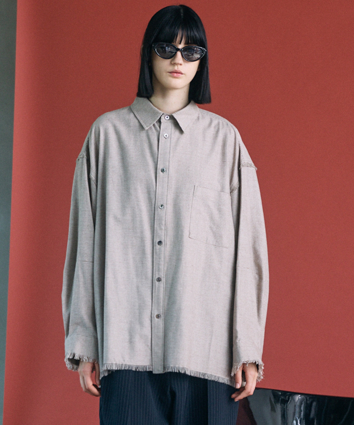 【26AW PRE-ORDER】【イタリアンデッドストックファブリック】プライムオーバーレギュラーカラーカットオフシャツ