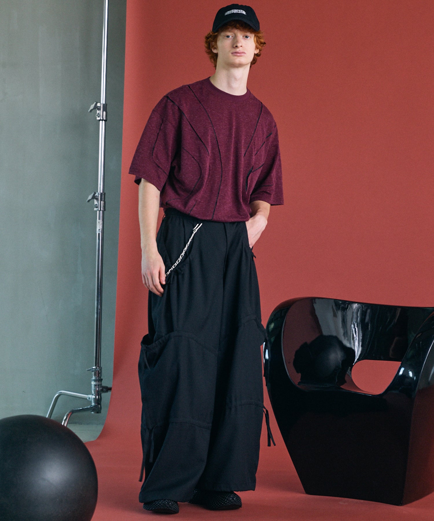 [26SS PRE-ORDER] Airy Striped Gabardine Prime-Wide Two-tuck Pants