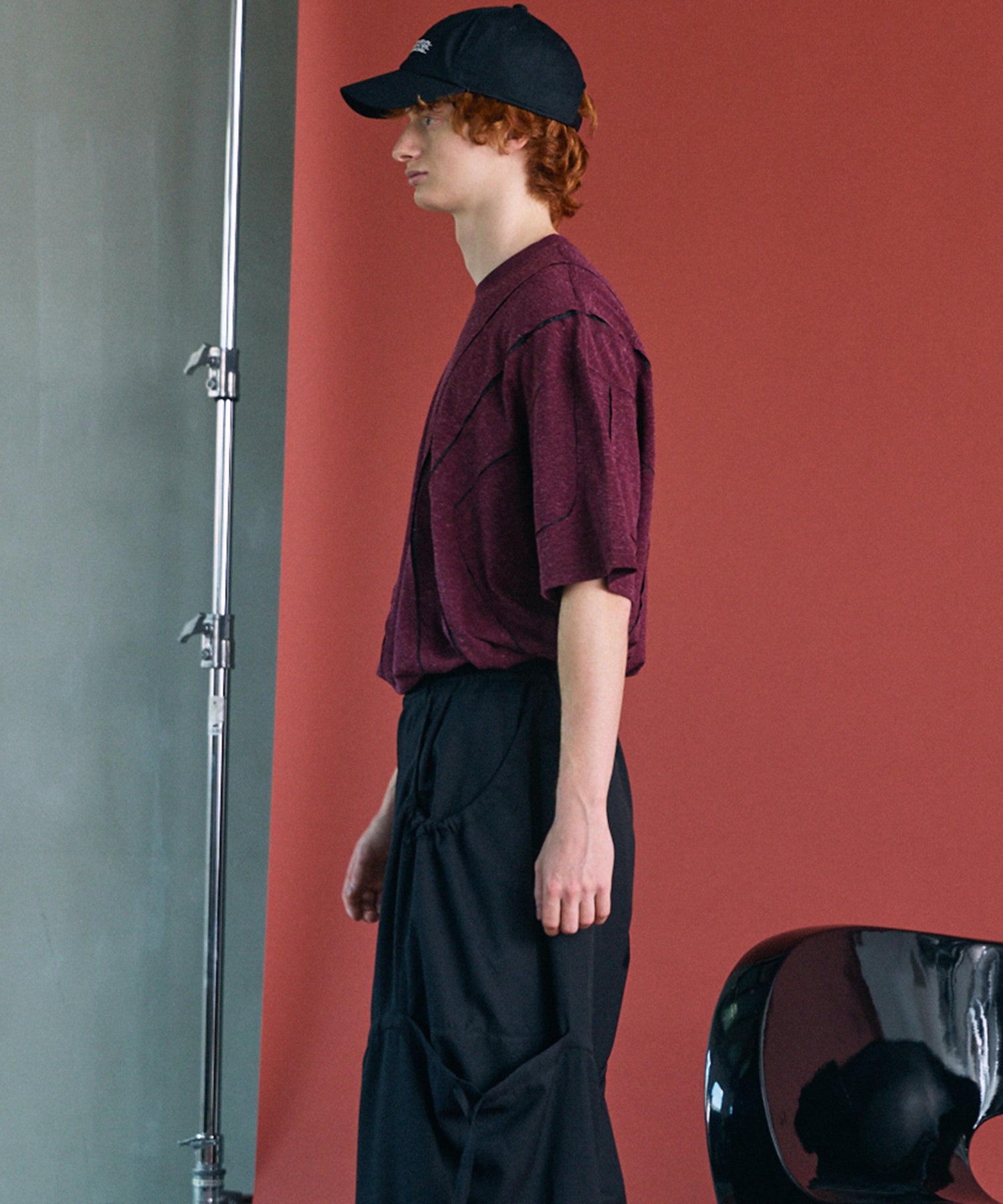 [26SS PRE-ORDER]Birdseye Jersey Mesh Prime-Over Henry Neck Short-sleeved T-shirt