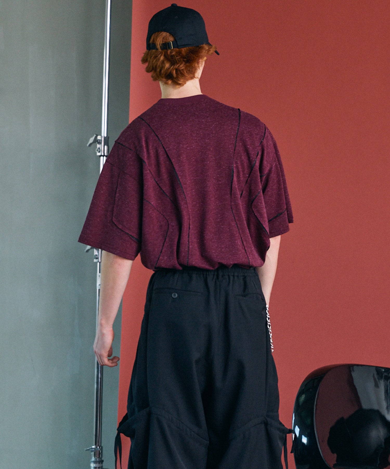 [26SS PRE-ORDER]Birdseye Jersey Mesh Prime-Over Henry Neck Short-sleeved T-shirt
