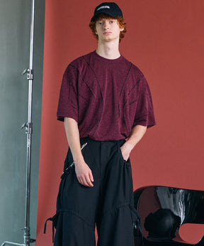 [26SS PRE-ORDER]Birdseye Jersey Mesh Prime-Over Henry Neck Short-sleeved T-shirt