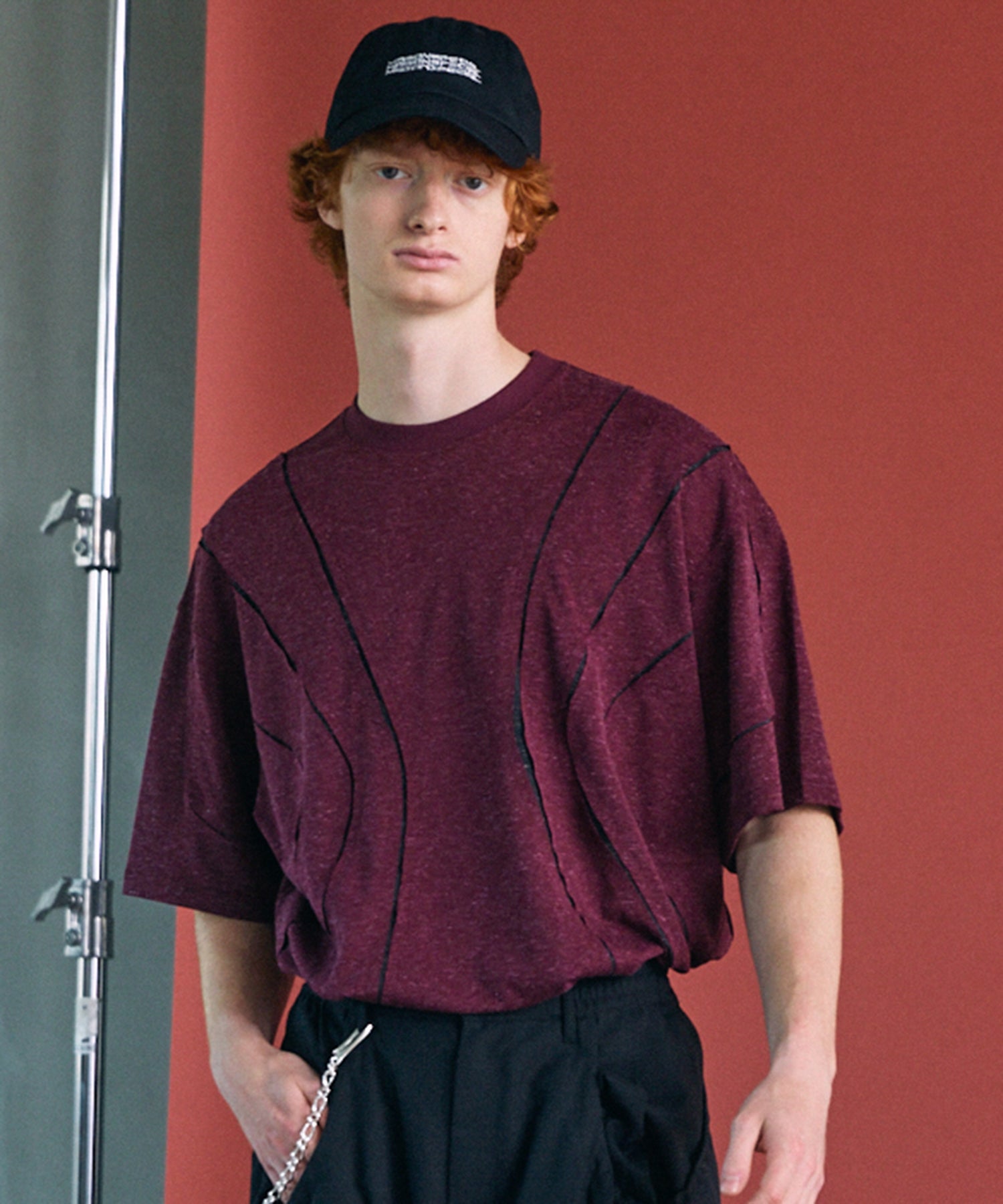[26SS PRE-ORDER]Birdseye Jersey Mesh Prime-Over Henry Neck Short-sleeved T-shirt