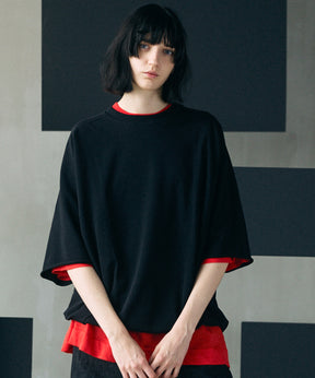 【26SS PRE-ORDER】Birdseye Jersey Mesh Prime-Over Henry Neck Short-sleeved T-shirt