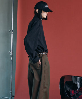 【26AW PRE-ORDER】Frieren Stripe Prime-Over Regular Collar Shirt