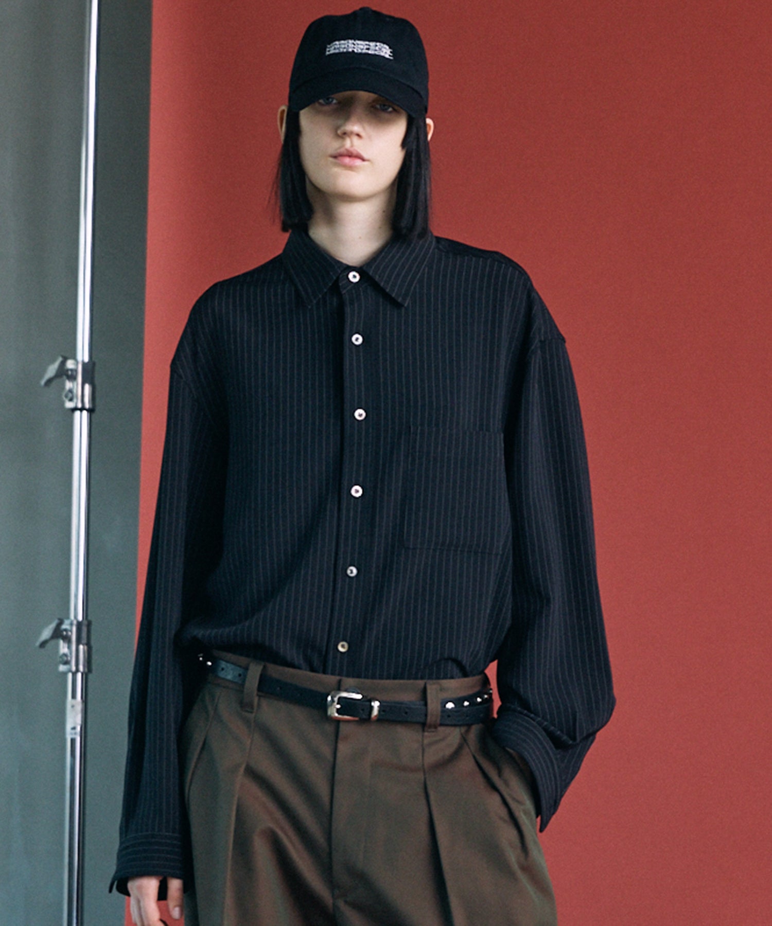 【26AW PRE-ORDER】Frieren Stripe Prime-Over Regular Collar Shirt