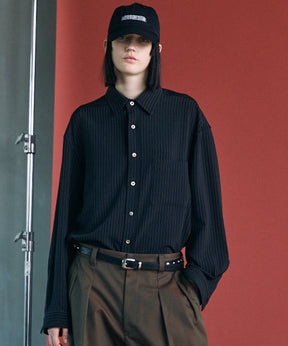 【26AW PRE-ORDER】Frieren Stripe Prime-Over Regular Collar Shirt