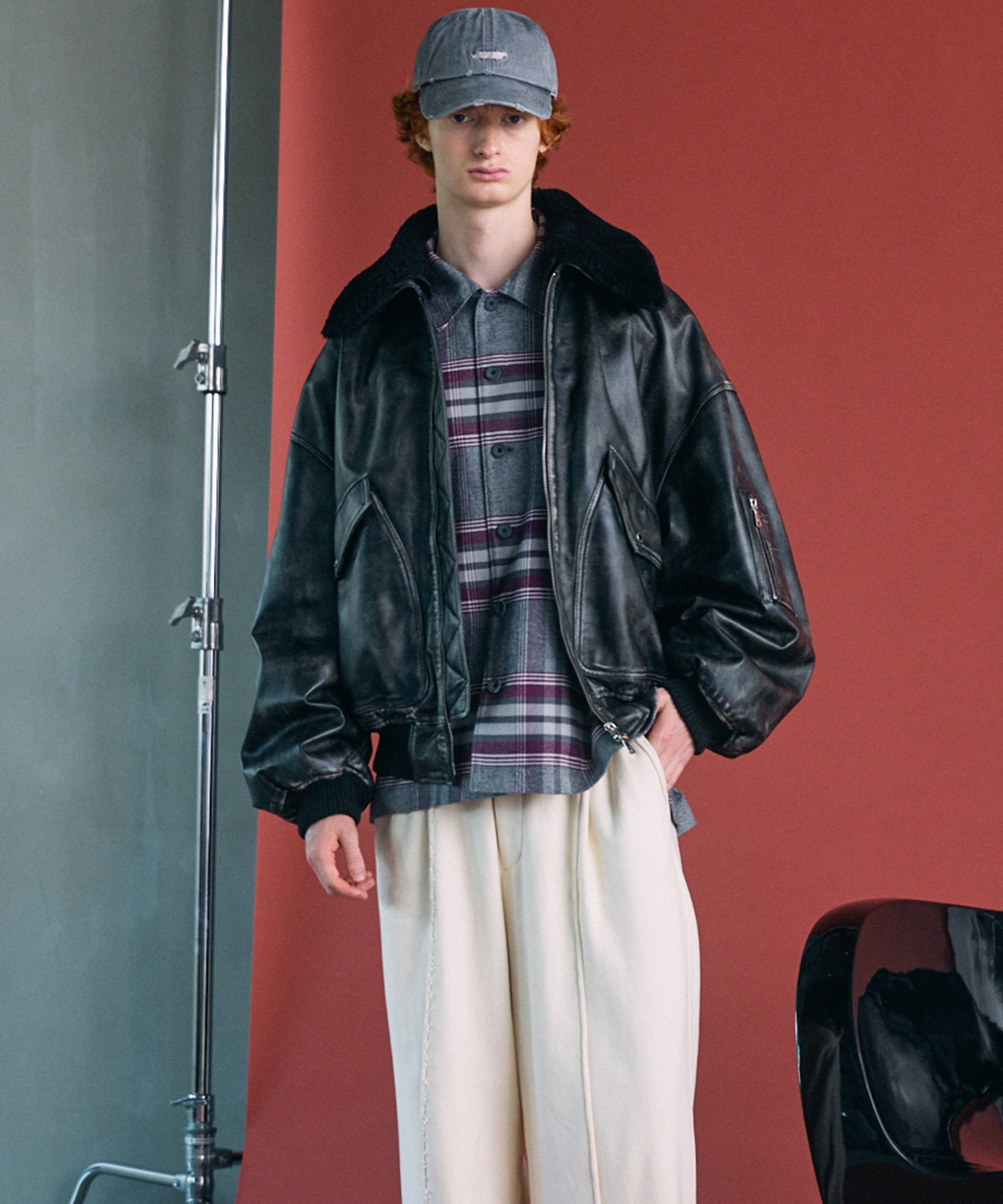 【26AW PRE-ORDER】Sheep Leather Mouton Prime-Over G-1 Flight Jacket