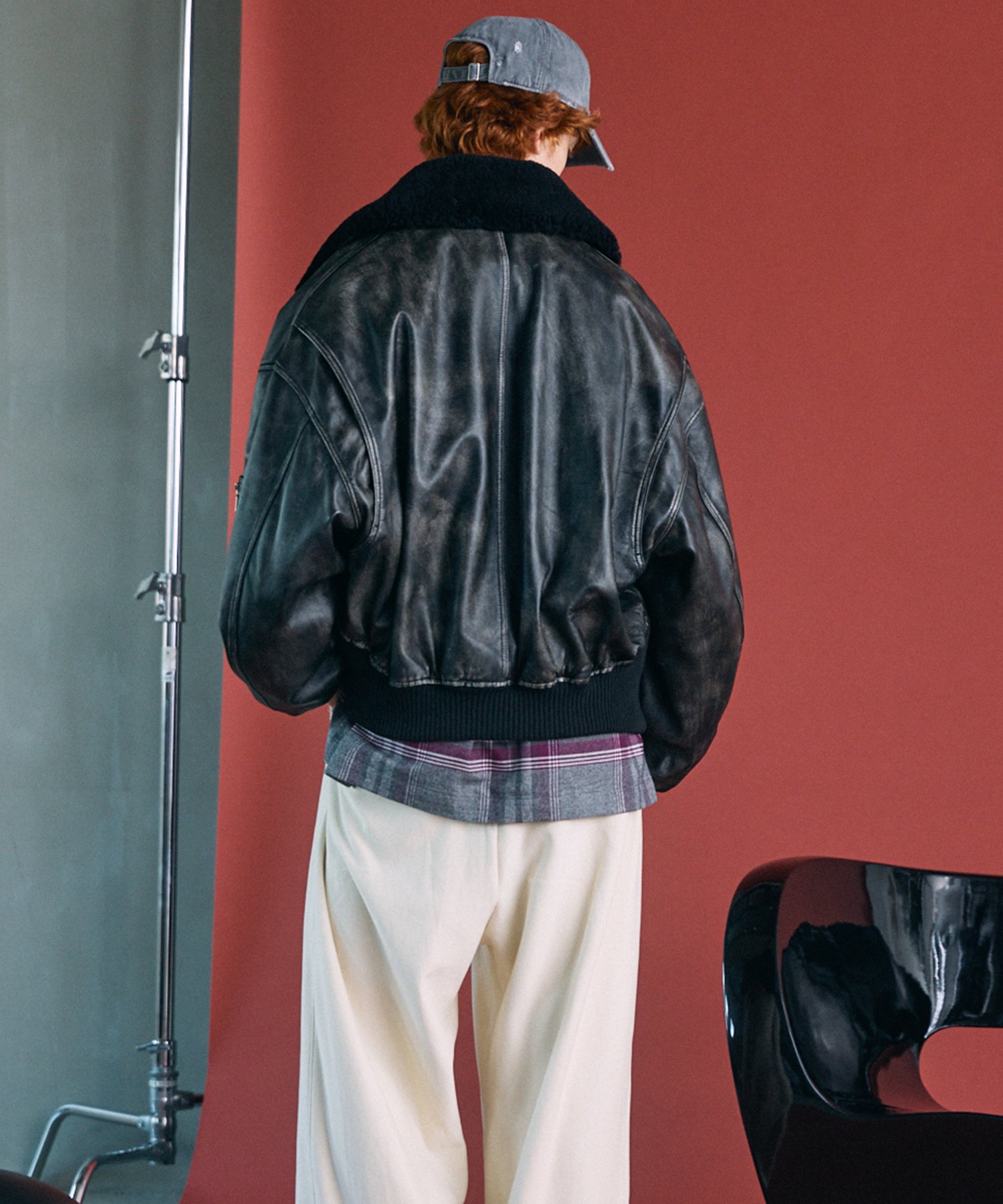 【26AW PRE-ORDER】Sheep Leather Mouton Prime-Over G-1 Flight Jacket