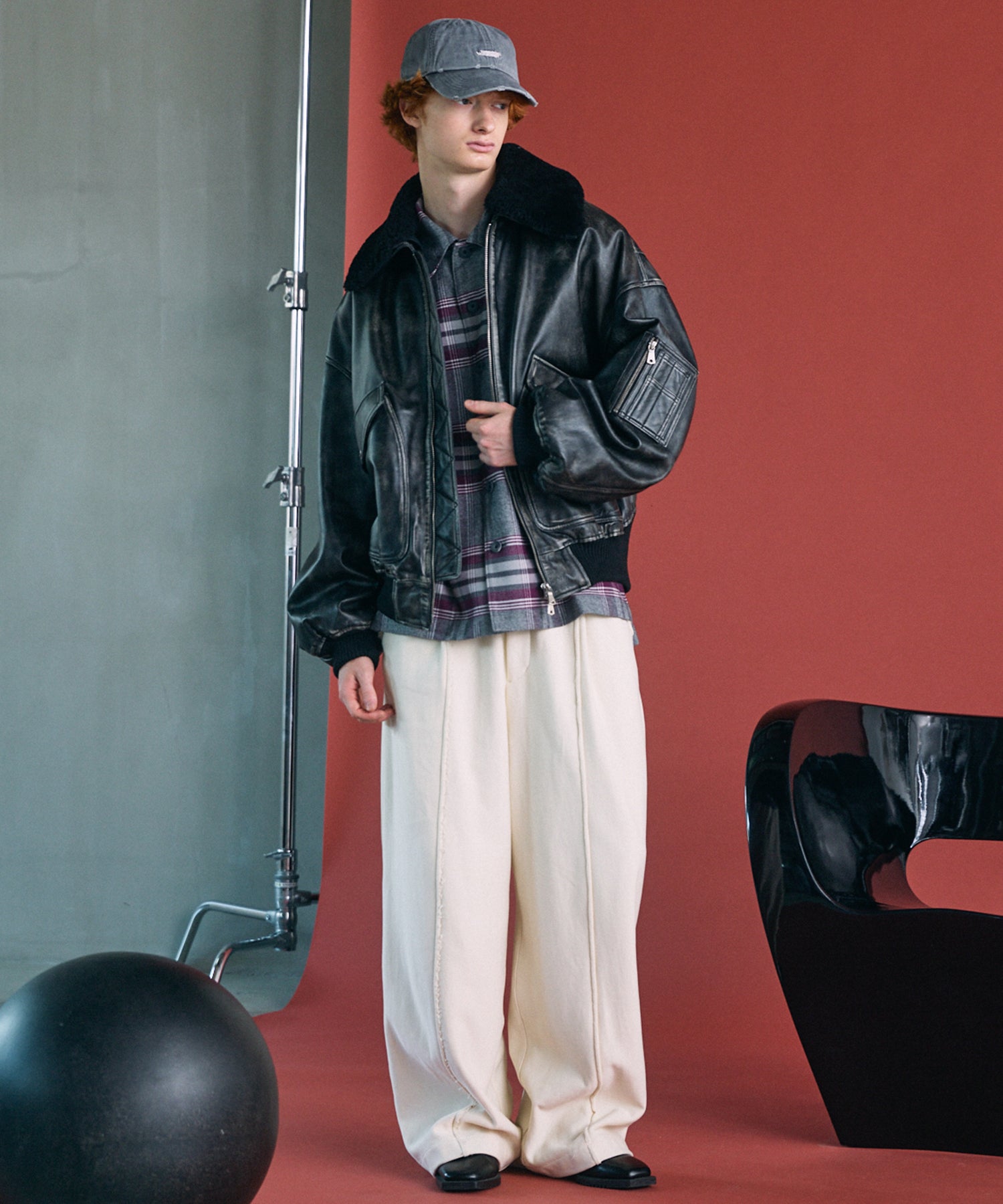 【26AW PRE-ORDER】Sheep Leather Mouton Prime-Over G-1 Flight Jacket