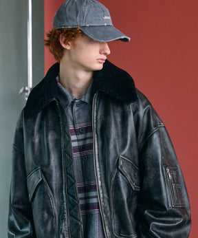 【26AW PRE-ORDER】Sheep Leather Mouton Prime-Over G-1 Flight Jacket