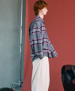 [26AW PRE-ORDER] [Italian dead stock fabric] Prime over regular collar shirt coat