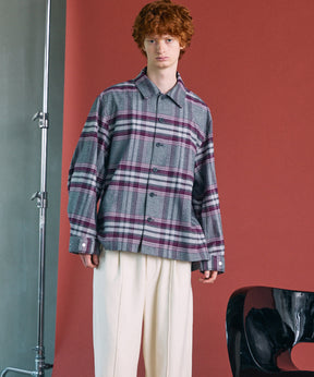 [26AW PRE-ORDER] [Italian dead stock fabric] Prime over regular collar shirt coat