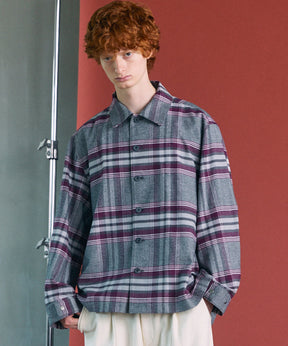 [26AW PRE-ORDER] [Italian dead stock fabric] Prime over regular collar shirt coat
