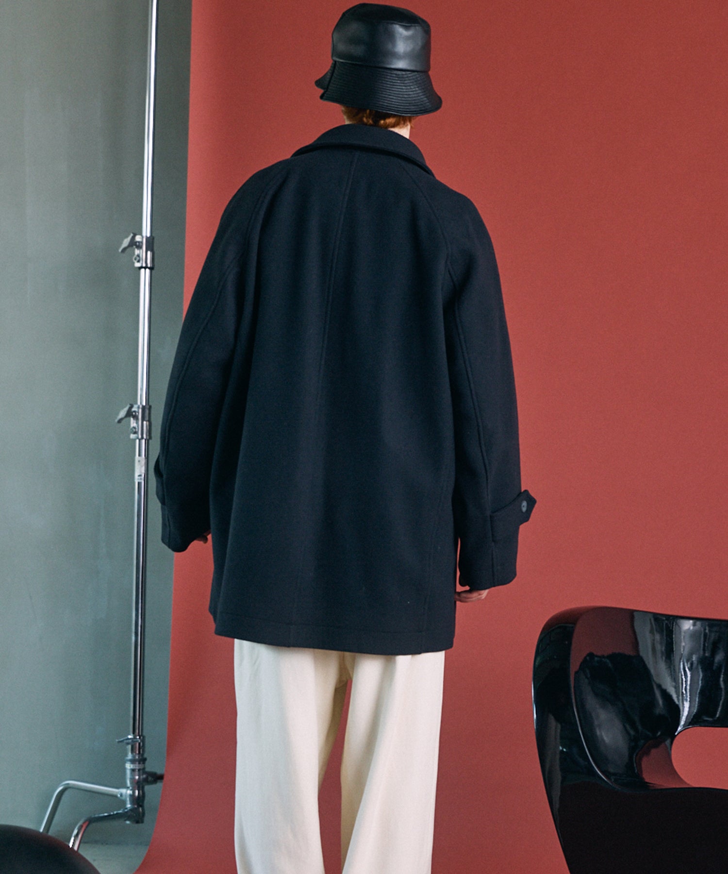 【26AW PRE-ORDER】【イタリアンデッドストックファブリック】プライムオーバーラグランスリーブハーフコート