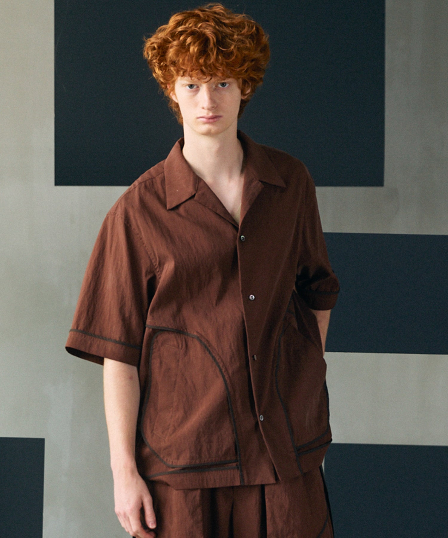 [26SS PRE-ORDER] Airy Striped Gabardine Prime-Over Short-sleeved Shirt