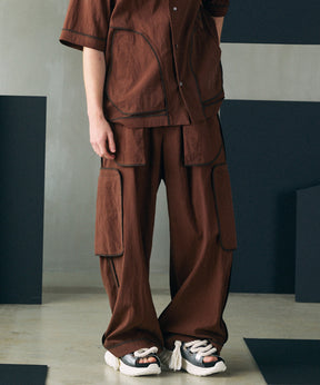 [26SS PRE-ORDER] Airy Striped Gabardine Prime-Wide Two-tuck Pants