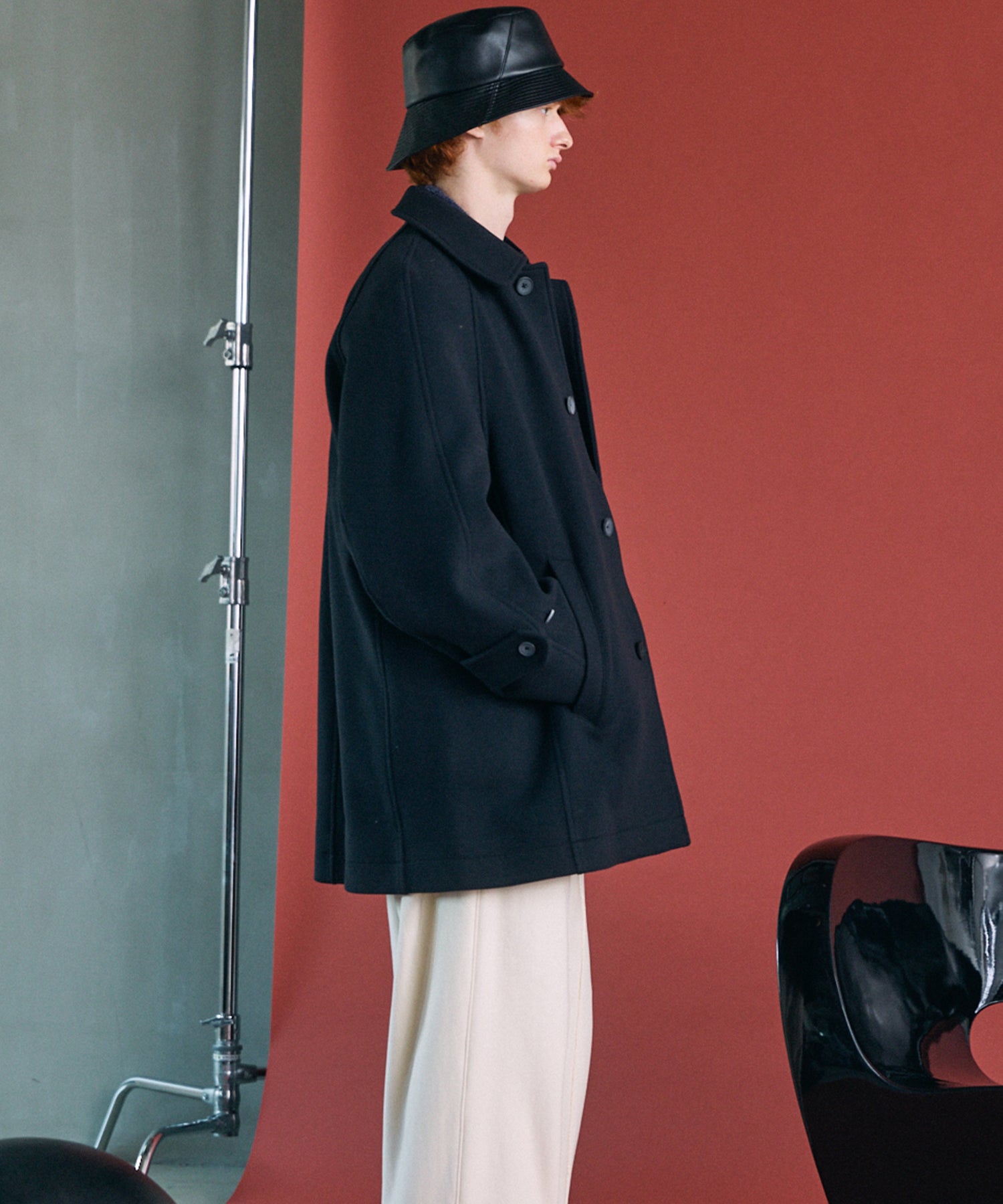 【26AW PRE-ORDER】【イタリアンデッドストックファブリック】プライムオーバーラグランスリーブハーフコート