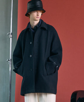 【26AW PRE-ORDER】【イタリアンデッドストックファブリック】プライムオーバーラグランスリーブハーフコート