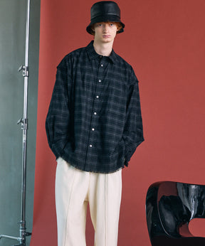 [Italian Dead Stock Fabric] Prime-Over Regular Collar Long Sleeve Shirt