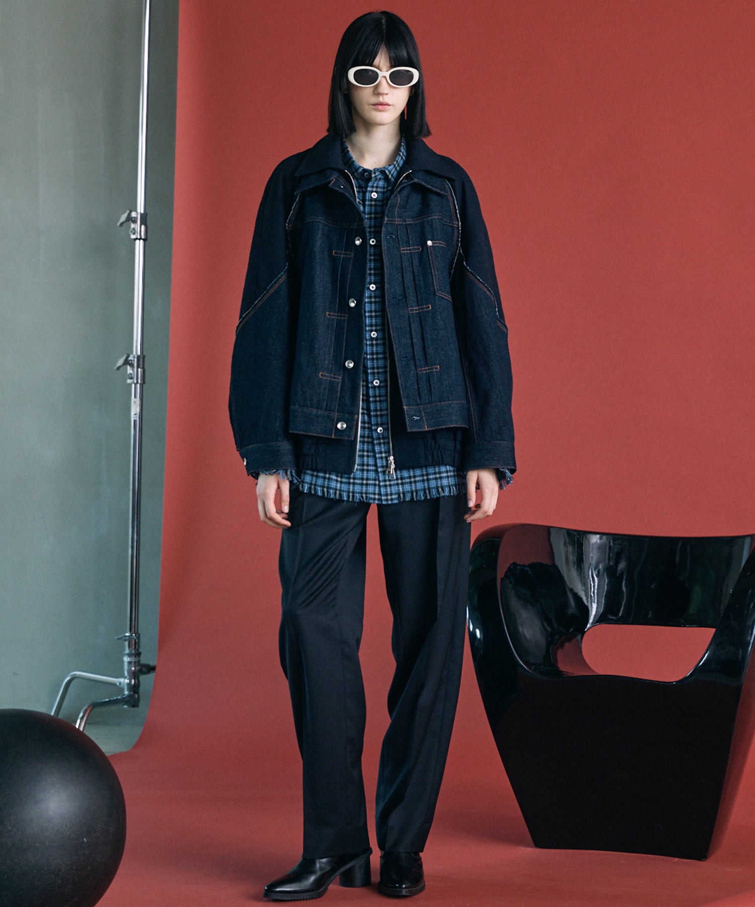 [Italian Dead Stock Fabric] Prime-Over Regular Collar Long Sleeve Shirt