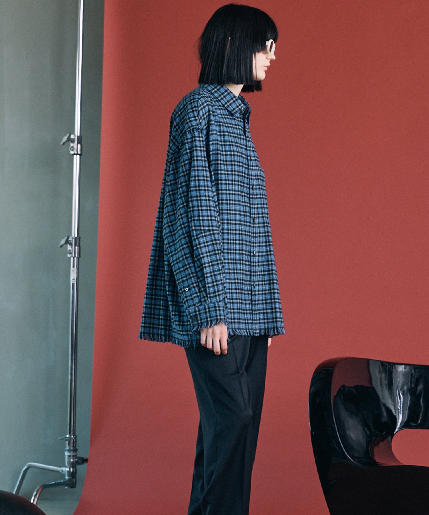 [Italian Dead Stock Fabric] Prime-Over Regular Collar Long Sleeve Shirt