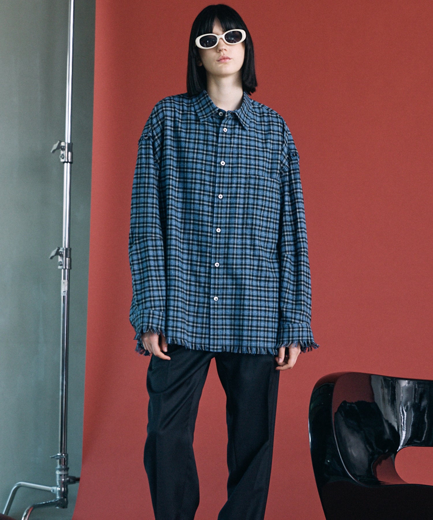 [Italian Dead Stock Fabric] Prime-Over Regular Collar Long Sleeve Shirt