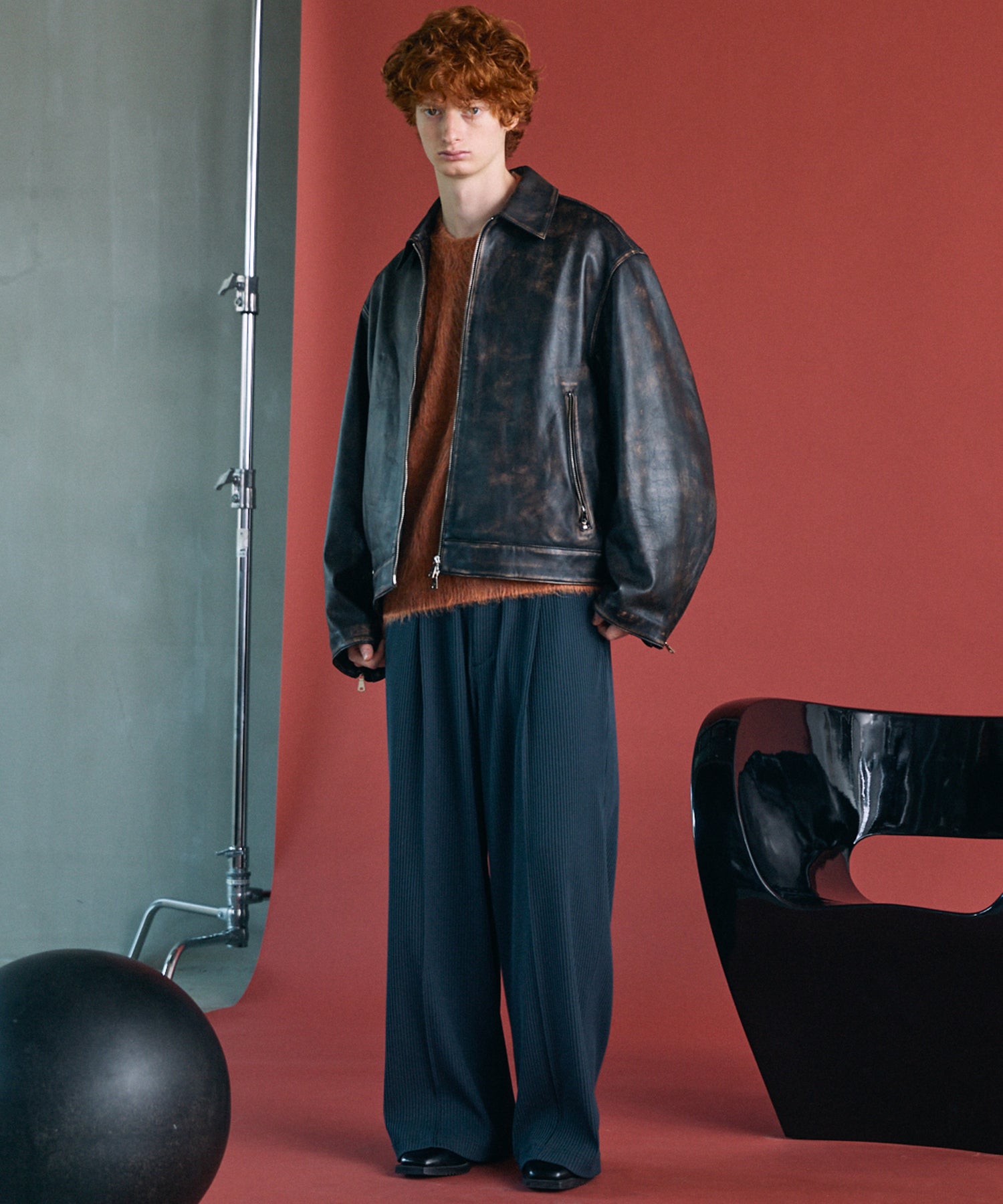 Omega Rib Pin Tuck Prime-Wide Pants
