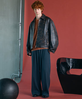 Omega Rib Pin Tuck Prime-Wide Pants