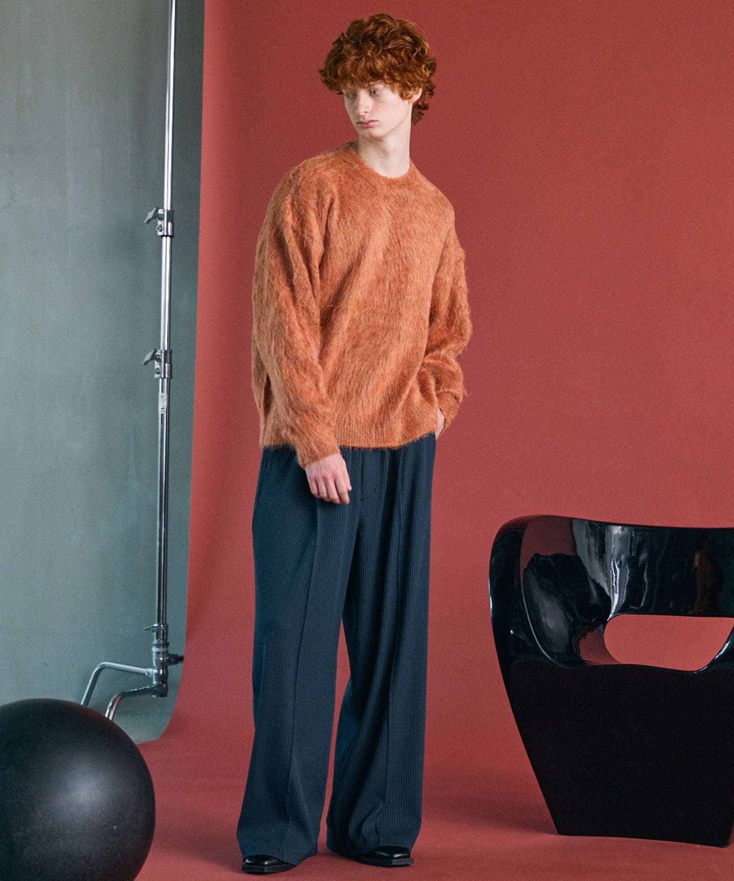 Omega Rib Pin Tuck Prime-Wide Pants