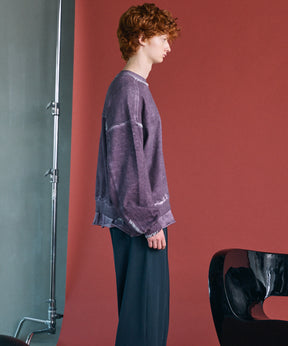 【PRE-ORDER】Heavy-Weight Sweat Embroidery Damage Over-Dye Crew Neck Pullover
