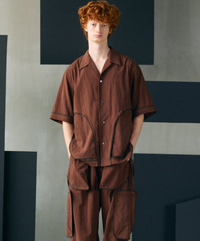[26SS PRE-ORDER] Airy Striped Gabardine Prime-Over Short-sleeved Shirt