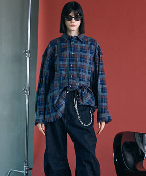 [Italian Dead Stock Fabric] Prime-Over Regular Collar Long Sleeve Shirt